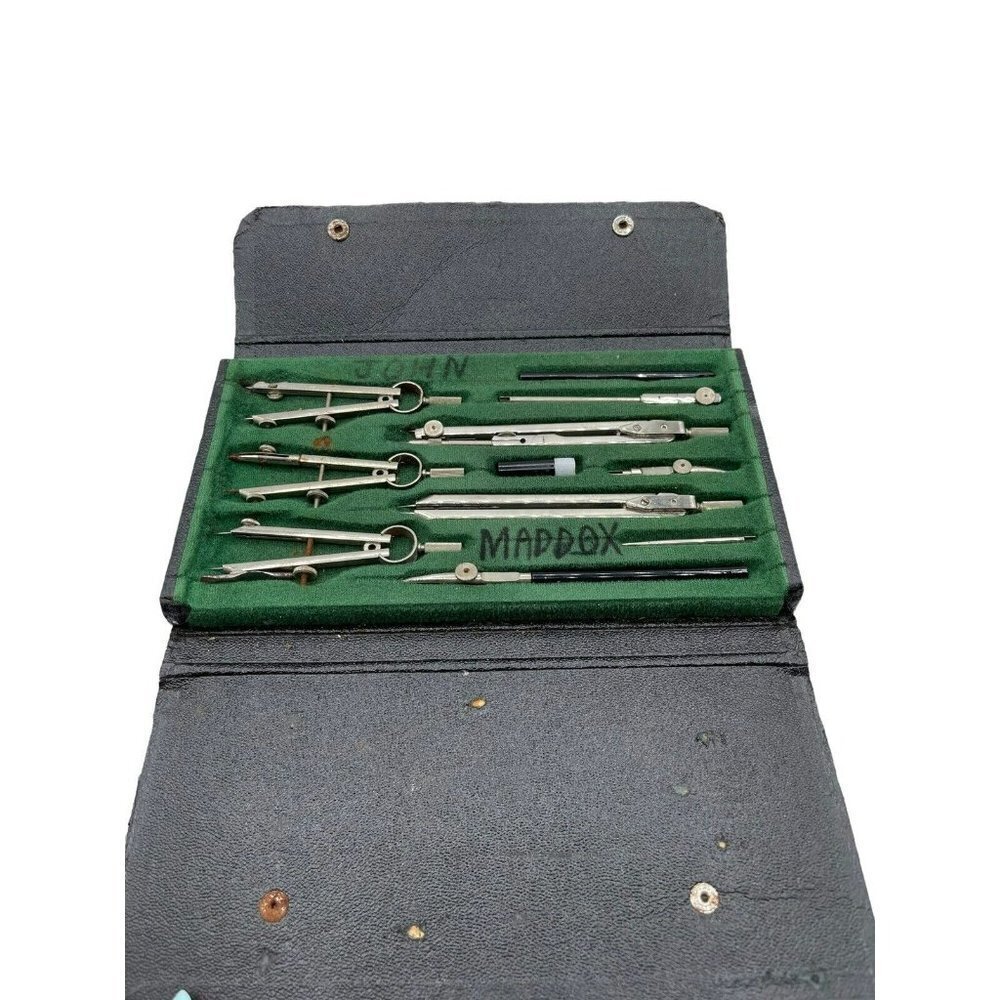 Vintage Bear Brand Drafting Drawing Set Made In Germany #320